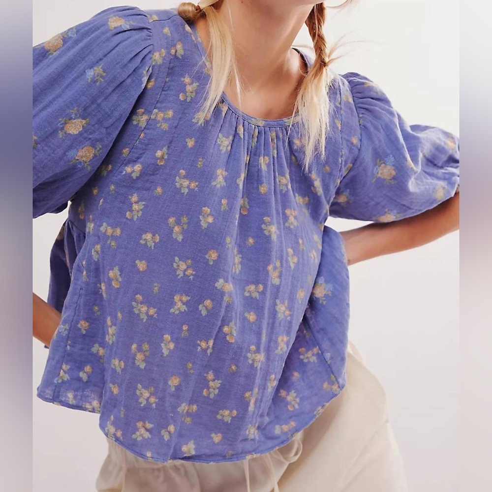 FREE PEOPLE Chloe Floral Cutout Top - Picture 2 of 4